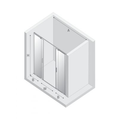 New Trendy Smart drzwi prysznicowe 150 cm rozsuwane chrom połysk/szkło przezroczyste EXK-4016