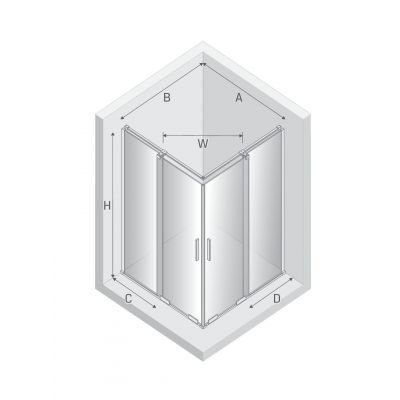 New Trendy Smart kabina prysznicowa 120x90 cm prostokątna chrom połysk/szkło przezroczyste EXK-4063