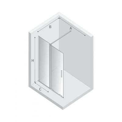 New Trendy Smart Black ścianka prysznicowa walk-in 160 cm czarny mat/szkło przezroczyste EXK-4197