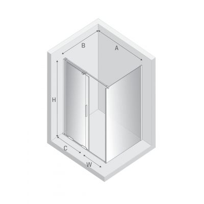 New Trendy Smart Light Gold kabina prysznicowa 110x120 cm prostokątna złoty połysk/szkło przezroczyste EXK-4237