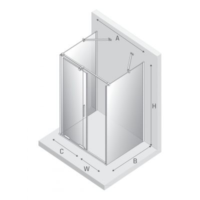 New Trendy Smart Light Gold kabina prysznicowa 140x80 cm prostokątna przyścienna jasnozłoty/szkło przezroczyste EXK-4290