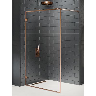 New Trendy Avexa Copper Brushed ścianka prysznicowa walk-in 130 cm miedź szczotkowana/szkło przezroczyste EXK-4323
