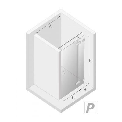 New Trendy Eventa drzwi prysznicowe 90 cm wnękowe prawe chrom/szkło przezroczyste EXK-4453