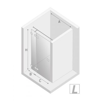 New Trendy Eventa drzwi prysznicowe 110 cm wnękowe lewe chrom/szkło przezroczyste EXK-4456