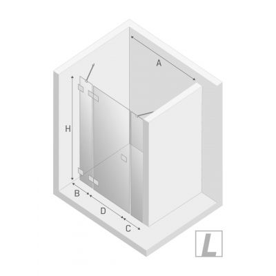 New Trendy Eventa drzwi prysznicowe 170 cm uchylne lewe chrom połysk/szkło przezroczyste EXK-4466