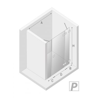 New Trendy Eventa drzwi prysznicowe 170 cm uchylne prawe chrom połysk/szkło przezroczyste EXK-4467