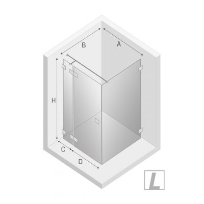 New Trendy Eventa kabina prysznicowa 80x70 cm prostokątna lewa chrom połysk/szkło przezroczyste EXK-4468