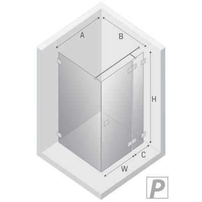 New Trendy Eventa kabina prysznicowa 80x100 cm prostokątna prawa chrom połysk/szkło przezroczyste EXK-4501