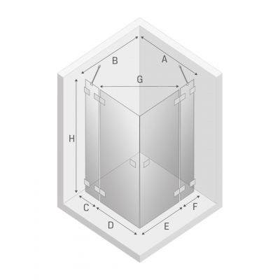 New Trendy Eventa kabina prysznicowa 100x100 cm kwadratowa chrom połysk/szkło przezroczyste EXK-4540