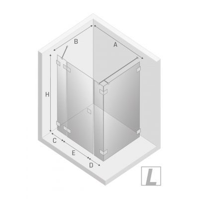 New Trendy Eventa kabina prysznicowa 130x80 cm prostokątna lewa chrom/szkło przezroczyste EXK-4555