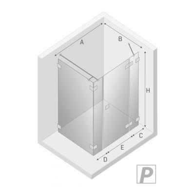 New Trendy Eventa kabina prysznicowa 130x100 cm prostokątna prawa chrom/szkło przezroczyste EXK-4568