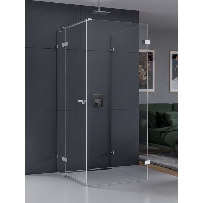 New Trendy Eventa kabina prysznicowa 100x80 cm prostokątna lewa chrom/szkło przezroczyste EXK-4599