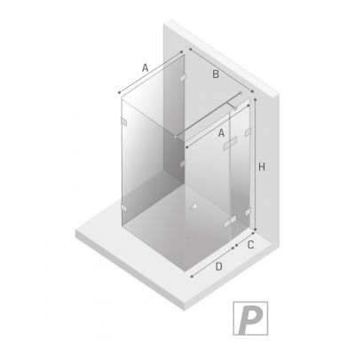 New Trendy Eventa kabina prysznicowa 100x90 cm prostokątna prawa chrom/szkło przezroczyste EXK-4606