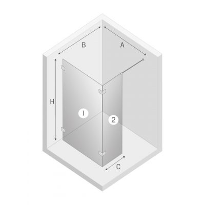 New Trendy Eventa ścianka prysznicowa walk-in 50 cm chrom połysk/szkło przezroczyste EXK-4627