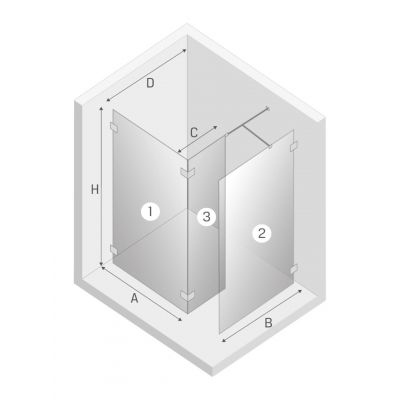 New Trendy Eventa ścianka prysznicowa walk-in 90 cm chrom połysk/szkło przezroczyste EXK-4666