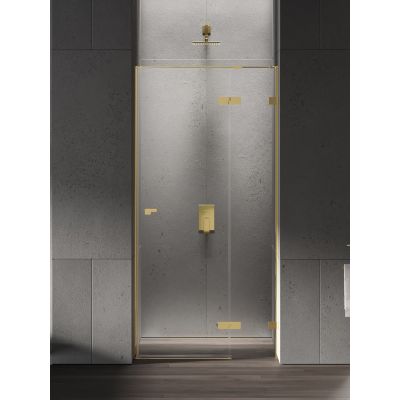 New Trendy Eventa Gold Shine drzwi prysznicowe 80 cm wnękowe prawe złoty połysk/szkło przezroczyste EXK-4672