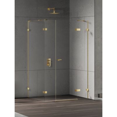 New Trendy Eventa Gold Shine kabina prysznicowa 150x90 cm prostokątna prawa złoty połysk/szkło przezroczyste EXK-4785