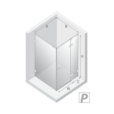 New Trendy Eventa Gold Shine kabina prysznicowa 110x100 cm prostokątna prawa złoty połysk/szkło przezroczyste EXK-4787