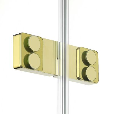 New Trendy Eventa Gold Shine kabina prysznicowa 130x100 cm prostokątna lewa złoty połysk/szkło przezroczyste EXK-4788