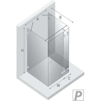 New Trendy Eventa Gold Shine kabina prysznicowa 120x100 cm prostokątna prawa złoty połysk/szkło przezroczyste EXK-4815