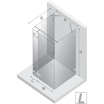 New Trendy Eventa Gold Shine kabina prysznicowa 120x100 cm prostokątna lewa złoty połysk/szkło przezroczyste EXK-4814