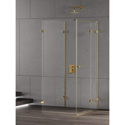 New Trendy Eventa Gold Shine kabina prysznicowa 80x90 cm prostokątna prawa złoty połysk/szkło przezroczyste EXK-4823