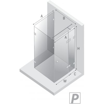 New Trendy Eventa Gold Shine kabina prysznicowa 80x90 cm prostokątna prawa złoty połysk/szkło przezroczyste EXK-4823