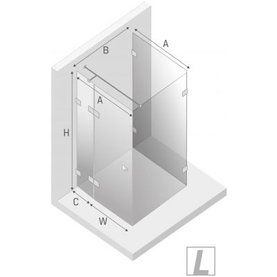New Trendy Eventa Gold Shine kabina prysznicowa 80x90 cm prostokątna lewa złoty połysk/szkło przezroczyste EXK-4822