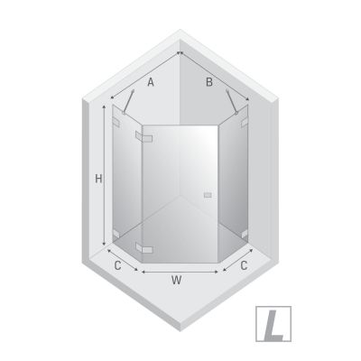 New Trendy Eventa Gold Shine kabina prysznicowa 90x90 cm lewa złoty połysk/szkło przezroczyste EXK-4834