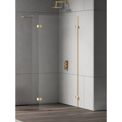 New Trendy Eventa Gold Shine ścianka prysznicowa walk-in 80 cm złoty połysk/szkło przezroczyste EXK-4851
