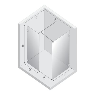 New Trendy Eventa Gold Shine kabina prysznicowa walk-in 140x90 cm prostokątna złoty połysk/szkło przezroczyste EXK-4877