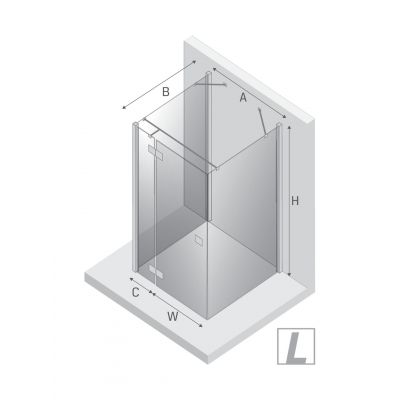 New Trendy Reflexa Black kabina prysznicowa 80x90 cm prostokątna lewa czarny mat/szkło przezroczyste EXK-5001