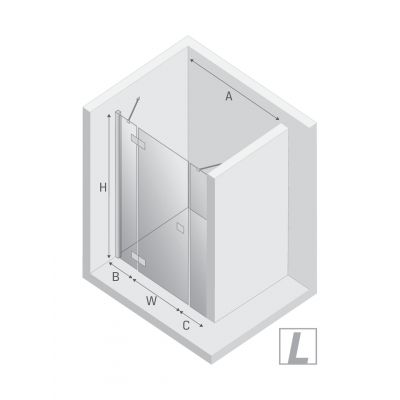 New Trendy Reflexa drzwi prysznicowe 130 cm uchylne lewe chrom połysk/szkło przezroczyste EXK-5078