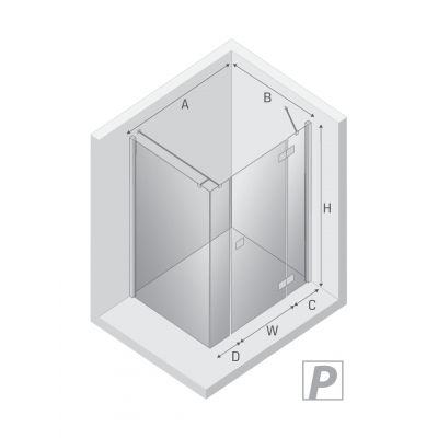 New Trendy Reflexa kabina prysznicowa 130x80 cm prostokątna prawa chrom połysk/szkło przezroczyste EXK-5087