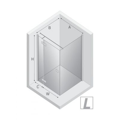 New Trendy Reflexa kabina prysznicowa 120x70 cm prostokątna lewa chrom połysk/szkło przezroczyste EXK-5150