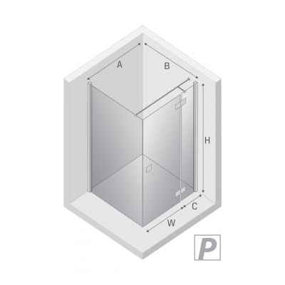 New Trendy Reflexa kabina prysznicowa 120x110 cm prostokątna prawa chrom połysk/szkło przezroczyste EXK-5159