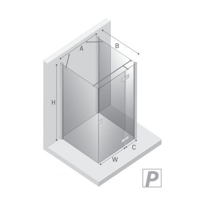 New Trendy Reflexa kabina prysznicowa 90x100 cm prostokątna prawa chrom połysk/szkło przezroczyste EXK-5206