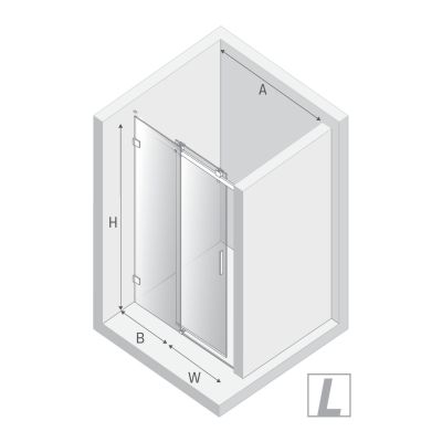 New Trendy Softi X drzwi prysznicowe 140 cm rozsuwane lewe chrom połysk/szkło przezroczyste EXK-5255