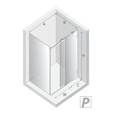 New Trendy Softi X kabina prysznicowa 140x120 cm prostokątna prawa chrom połysk/szkło przezroczyste EXK-5320