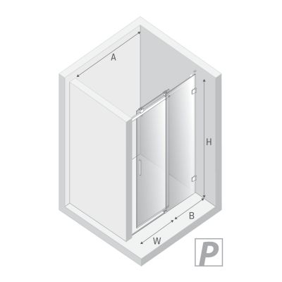 New Trendy Softi X Black drzwi prysznicowe 180 cm rozsuwane prawe czarny mat/szkło przezroczyste EXK-5367