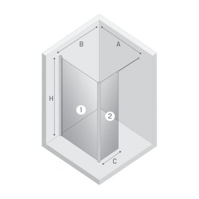 New Trendy New Modus ścianka prysznicowa walk-in 60 cm chrom połysk/szkło przezroczyste EXK-5468