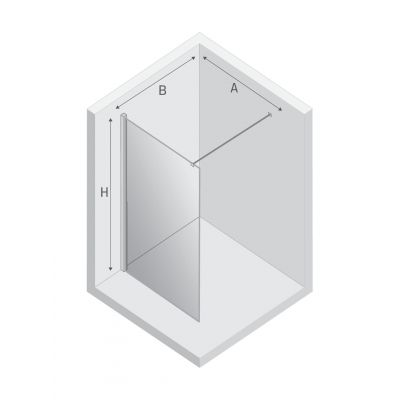 New Trendy New Modus Black ścianka prysznicowa walk-in 140 cm czarny mat/szkło przezroczyste EXK-5542