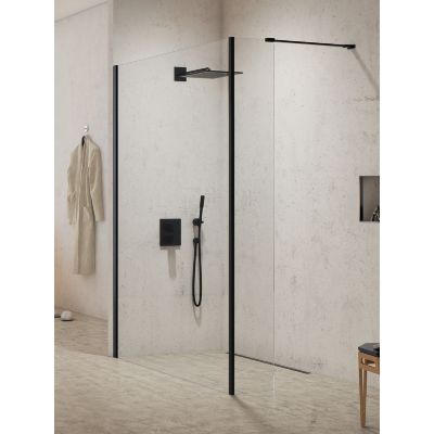 New Trendy New Modus Black ścianka prysznicowa walk-in 30 cm czarny mat/szkło przezroczyste EXK-5570