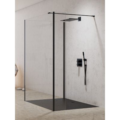 New Trendy New Modus Black ścianka prysznicowa walk-in 90 cm czarny mat/szkło przezroczyste EXK-5590