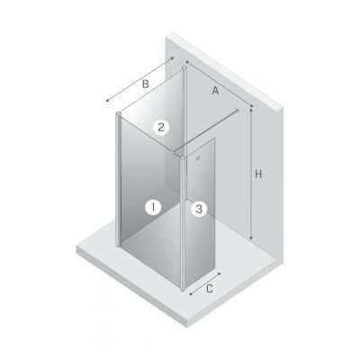 New Trendy New Modus Black ścianka prysznicowa walk-in 90 cm czarny mat/szkło przezroczyste EXK-5590