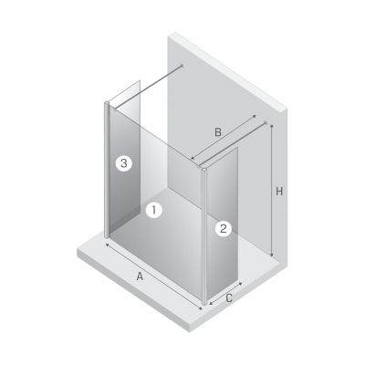 New Trendy New Modus Black ścianka prysznicowa walk-in 100 cm czarny mat/szkło przezroczyste EXK-5606