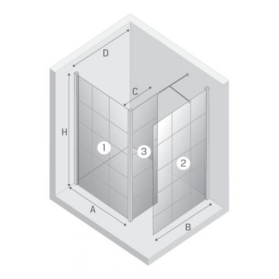 New Trendy New Modus Black ścianka prysznicowa walk-in 90 cm czarny mat/szkło ze wzorem EXK-5618
