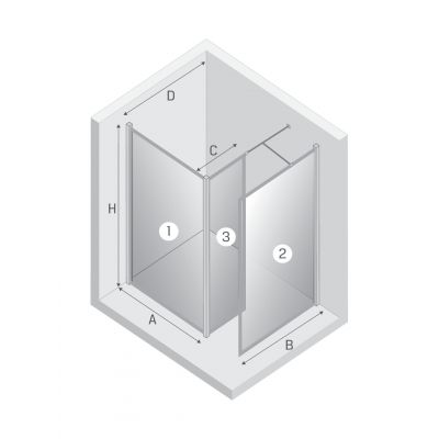 New Trendy New Modus Black ścianka prysznicowa walk-in 80 cm czarny mat/szkło przezroczyste EXK-5623