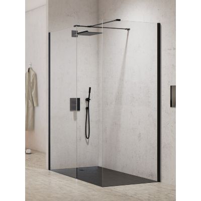 New Trendy New Modus Black kabina prysznicowa walk-in 160x100 cm prostokątna czarny mat/szkło przezroczyste EXK-5640