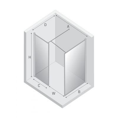 New Trendy New Modus Black kabina prysznicowa walk-in 170x100 cm czarny mat/szkło przezroczyste EXK-5669